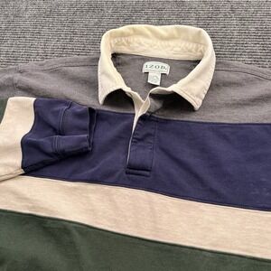 Vintage Izod Rugby Shirt Men's XL Multicolored ColorBlocked Stripped Embroidered